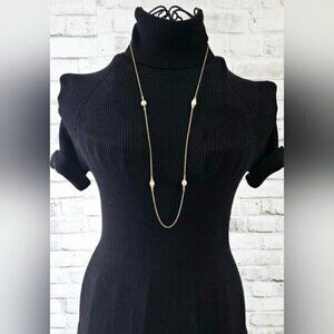 1928 Gold Tone Station Necklace with Faux Pearls – Vintage Inspired